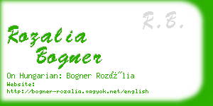 rozalia bogner business card